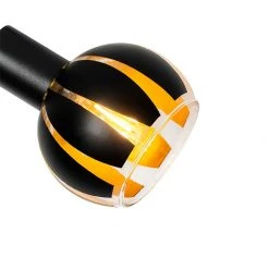 Rabatt 🧨 QAZQA Design Spot schwarz mit goldenen 2 Lichtern - Melone 😀 -Deckenleuchten Verkaufs-Shop 2185 98446 7