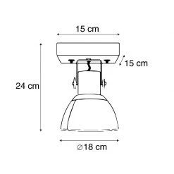 Am billigsten 🎁 QAZQA Industrie Spot schwarz mit Mangoholz 18 cm - Mangos ✔️ -Deckenleuchten Verkaufs-Shop 2221 98833 4