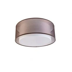 Am billigsten 😉 QAZQA Moderne Deckenleuchte braun mit weiß 50 cm 3-flammig - Drum Duo ✨ -Deckenleuchten Verkaufs-Shop 2223 104412 8