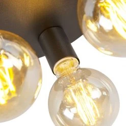 Neu 😍 QAZQA Industriedeckenleuchte schwarz - Facil 3 🎁 -Deckenleuchten Verkaufs-Shop 2226 92429 5