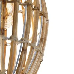 Blitzangebot 😉 QAZQA Ländliche Deckenlampe Bambus mit Weiß - Canna Capsule ⭐ -Deckenleuchten Verkaufs-Shop 2234 104920 2