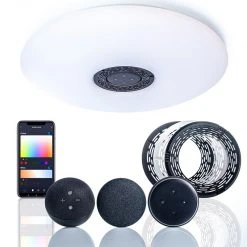 Aktion 😍 Shada Smarte Deckenleuchte weiß inkl. LED mit Lautsprecheroption - Clara 🤩 -Deckenleuchten Verkaufs-Shop 2242 105590 3