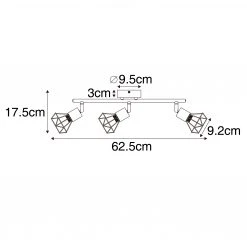 Bestpreis ❤️ QAZQA Spot zwart met hout draai- en kantelbaar 3-lichts - Mosh ✨ -Deckenleuchten Verkaufs-Shop 2270 105639 3