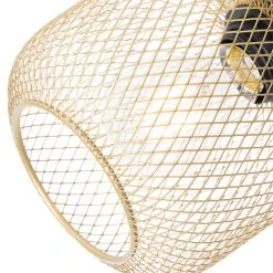 Am billigsten 🛒 QAZQA Industriespot schwarz mit goldenen 3-Lichtern - Bliss Mesh 😀 -Deckenleuchten Verkaufs-Shop 2272 104481 6