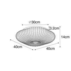 Aktion 🛒 QAZQA Klassische Deckenleuchte schwarz mit braunem Glas 40 cm IP44 - Damian 🎉 -Deckenleuchten Verkaufs-Shop 2286 104982 3