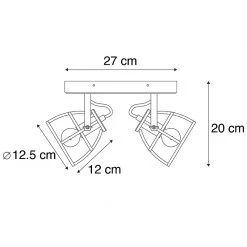 Auslauf 👍 QAZQA Industriestrahler schwarz mit Holz verstellbar 2-Licht - Arthur ❤️ 20 Auslauf 👍 QAZQA Industriestrahler schwarz mit Holz verstellbar 2-Licht - Arthur ❤️ -Deckenleuchten Verkaufs-Shop 2292 102429 4