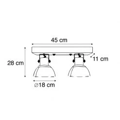 Bester Verkauf 🎉 QAZQA Industriestrahler weiß mit Mangoholz 2-hell - Mangos 🔥 -Deckenleuchten Verkaufs-Shop 2294 98842 3