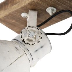 Bester Verkauf 🎉 QAZQA Industriestrahler weiß mit Mangoholz 2-hell - Mangos 🔥 -Deckenleuchten Verkaufs-Shop 2315 98842 4