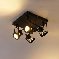 Schlussverkauf ⭐ QAZQA Industriespot schwarz 4-flammig - Suplux ⭐ -Deckenleuchten Verkaufs-Shop 2320 103064 10