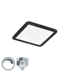 Schlussverkauf 😉 Trio Leuchten Deckenleuchte quadratisch schwarz 30 cm inkl. LED 3-stufig dimmbar IP44 - Lope 🎉