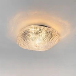 Aktion 🛒 QAZQA Klassische Deckenleuchte schwarz mit braunem Glas 40 cm IP44 - Damian 🎉 -Deckenleuchten Verkaufs-Shop 2330 104982 11