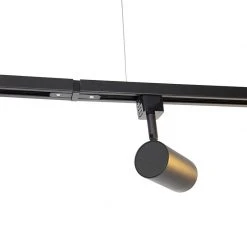 Bester Verkauf ❤️ QAZQA Modernes Kleiderstangensystem Schwarz mit 5 Spots 1-phasig - Jeana 🧨 -Deckenleuchten Verkaufs-Shop 2344 105060 2