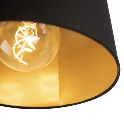 Blitzangebot ✔️ QAZQA Deckenleuchte mit Baumwollschirm schwarz mit Gold 25 cm - Combi schwarz ⌛ 12 Blitzangebot ✔️ QAZQA Deckenleuchte mit Baumwollschirm schwarz mit Gold 25 cm - Combi schwarz ⌛ -Deckenleuchten Verkaufs-Shop 2345 98617 2