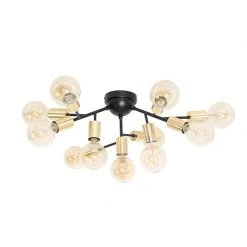 Blitzangebot ⌛ QAZQA Moderne Deckenlampe Schwarz mit Gold 12 Lichter - Juul 👏 -Deckenleuchten Verkaufs-Shop 2368 104776 11