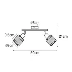 Neu 🌟 QAZQA Design-Deckenleuchte Schwarz mit Gold 2-flammig - Noud 😉 -Deckenleuchten Verkaufs-Shop 2368 105046 4
