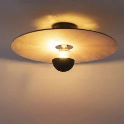 Aktion 😀 QAZQA Deckenleuchte schwarz flacher Schirm rosa 45 cm - Combi 🌟 -Deckenleuchten Verkaufs-Shop 2387 102967 8