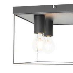 Bestes Angebot 🔔 QAZQA Minimalistische plafondlamp zwart 4-lichts vierkant - Kodi ❤️ -Deckenleuchten Verkaufs-Shop 2404 105603 2