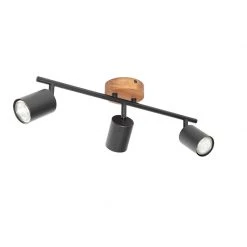 Beste Bewertungen von 🎉 QAZQA Industriële spot zwart met hout kantelbaar 3-lichts - Jeana 💯 -Deckenleuchten Verkaufs-Shop 2404 105642 10