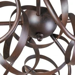 Brandneu ✔️ QAZQA Rustikale braune Deckenleuchte - Ricciolo 5 🤩 -Deckenleuchten Verkaufs-Shop 2417 90274 7