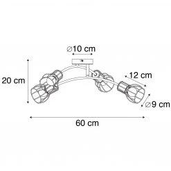 Rabatt 😉 QAZQA Moderne Deckenleuchte schwarz 60 cm 4-flammig verstellbar - Botu 🎁 -Deckenleuchten Verkaufs-Shop 2436 102391 4