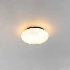 Angebote 😍 QAZQA Klassische Deckenleuchte schwarz mit Opalglas 23 cm IP44 - Nohmi 😉 -Deckenleuchten Verkaufs-Shop 2446 104974 9