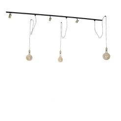 Auslauf 🤩 QAZQA Railsysteem met 3 spots en hanglamp 1-fase goud - Cavalux Jeana ✔️ -Deckenleuchten Verkaufs-Shop 2449 104853 11