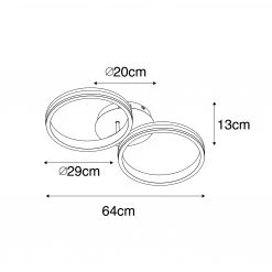 Brandneu 🎁 QAZQA Deckenleuchte Messing inkl. LED 3-stufig dimmbar 2-flammig - Navara 👍 19 Brandneu 🎁 QAZQA Deckenleuchte Messing inkl. LED 3-stufig dimmbar 2-flammig - Navara 👍 -Deckenleuchten Verkaufs-Shop 2498 104002 4
