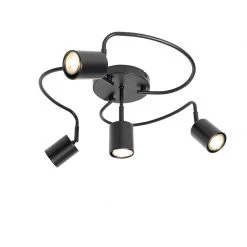 Budget ⭐ QAZQA Moderner Deckenspot schwarz verstellbar 4-flammig - java 🔥