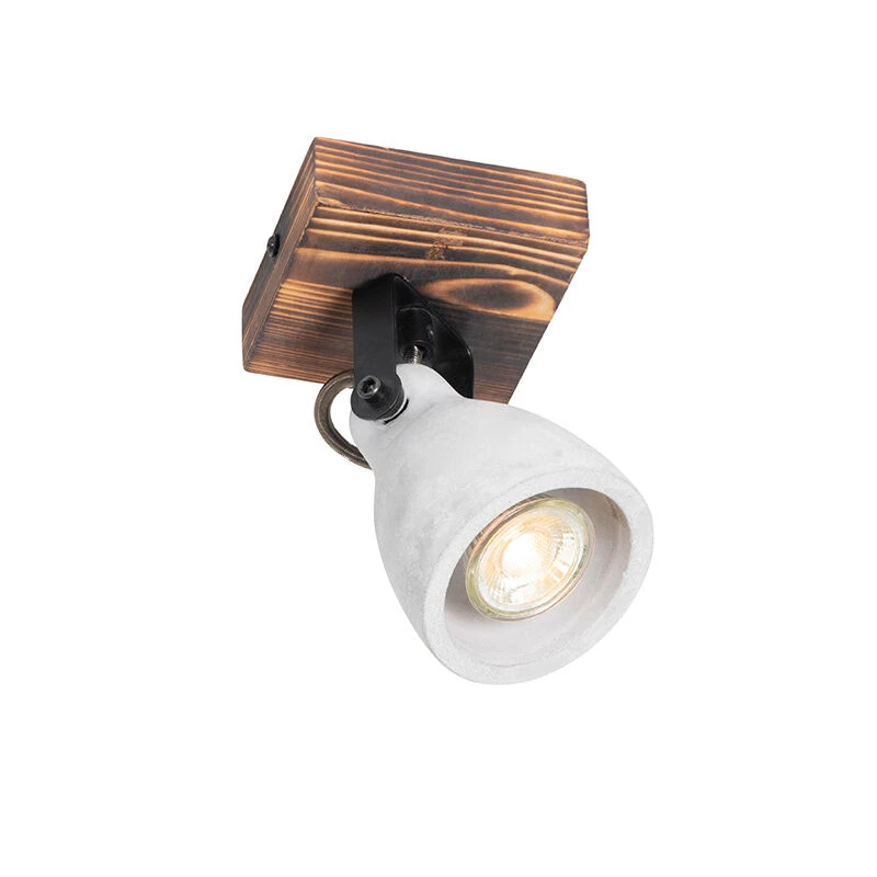 Am billigsten 🥰 QAZQA Industrieller Deckenstrahler Holz mit Beton - Creto 🛒 8 Am billigsten 🥰 QAZQA Industrieller Deckenstrahler Holz mit Beton - Creto 🛒 – Bild 8