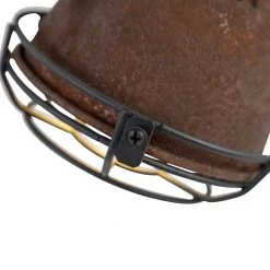 Bestpreis 🧨 QAZQA Industriespot rostbraun mit Holz kippbar - Gina ✔️ -Deckenleuchten Verkaufs-Shop 2546 96672 9