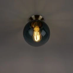 Blitzangebot ❤️ QAZQA Smart plafondlamp messing met oceaanblauw glas incl. Wifi ST64 - Pallon ⭐ -Deckenleuchten Verkaufs-Shop 2554 106261 12