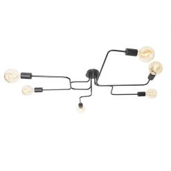 Budget 😍 QAZQA Design plafondlamp zwart 6-lichts - Facile ✔️ -Deckenleuchten Verkaufs-Shop 2557 105648 7
