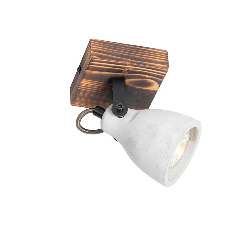 Am billigsten 🥰 QAZQA Industrieller Deckenstrahler Holz mit Beton - Creto 🛒 9 Am billigsten 🥰 QAZQA Industrieller Deckenstrahler Holz mit Beton - Creto 🛒 – Bild 9