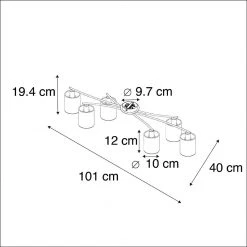 Bester Verkauf ✨ QAZQA Moderne Deckenleuchte 6-Flammig weiß - Lofty ✔️ -Deckenleuchten Verkaufs-Shop 2558 98309 3