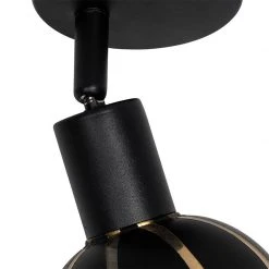 Neu 🎉 QAZQA Design Spot schwarz mit Gold - Melone 😍 -Deckenleuchten Verkaufs-Shop 2577 98445 5