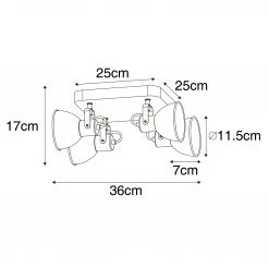 Beste Bewertungen von ⌛ QAZQA Industrie-Spot schwarz mit Holz neigbar 4-flammig - Tommy 👏 -Deckenleuchten Verkaufs-Shop 2581 105646 3