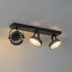 Brandneu 🧨 QAZQA Vintage Spot schwarz 3-flammig - Tamina 🎉 22 Brandneu 🧨 QAZQA Vintage Spot schwarz 3-flammig - Tamina 🎉 -Deckenleuchten Verkaufs-Shop 2614 104428 11