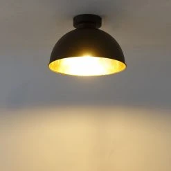 Angebote 💯 QAZQA Industrielle Deckenleuchte schwarz mit Gold 28 cm - Magnax 💯 -Deckenleuchten Verkaufs-Shop 2649 102514 9