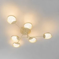 Schlussverkauf 😉 QAZQA Deckenleuchte gold inkl. LED 3-Stufen dimmbar 6 Lichter - Patrick 👏 -Deckenleuchten Verkaufs-Shop 2650 104517 13