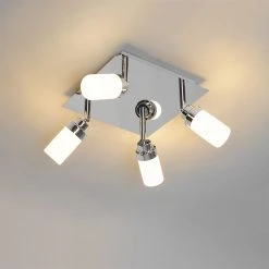 Blitzangebot ✨ QAZQA Moderne badkamer spot staal 4-lichts IP44 - Japie 🎁 -Deckenleuchten Verkaufs-Shop 2659 105908 9