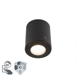 Bestes Angebot ❤️ QAZQA Modernes oberflächenmontiertes Spotschwarz IP55 inkl. 1 x GU10 - Franca 🥰