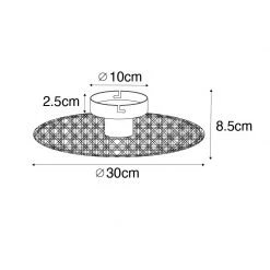 Blitzangebot 🤩 QAZQA Country Decken- und Wandleuchte schwarz mit Rattan 35 cm - Kata 🌟 -Deckenleuchten Verkaufs-Shop 2683 105552 3