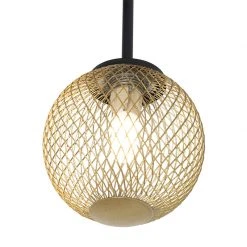 Am billigsten ✔️ QAZQA Moderne Deckenleuchte schwarz mit goldenen 5 Lichtern - Athens Wire 😀 -Deckenleuchten Verkaufs-Shop 2689 103152 3