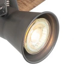 Bestes Angebot ✔️ QAZQA Ländlicher Fleck schwarz mit Holz - Jelle 🧨 -Deckenleuchten Verkaufs-Shop 2695 103992 7