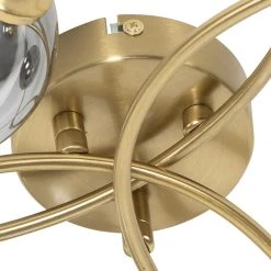 Neu 🥰 QAZQA Moderne Deckenleuchte Gold 6-Lichter mit Rauchglas - Athen 🤩 -Deckenleuchten Verkaufs-Shop 2712 103134 7