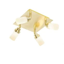 Rabatt 😀 QAZQA Moderne badkamer spot messing 4-lichts IP44 - Japie 😉 -Deckenleuchten Verkaufs-Shop 2712 105916 4