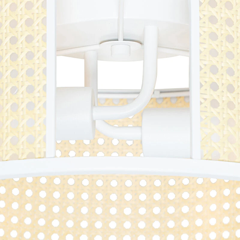 Budget 🎁 QAZQA Retro-Deckenleuchte weiß mit Rattan 40 cm - Akira 🔔 4 Budget 🎁 QAZQA Retro-Deckenleuchte weiß mit Rattan 40 cm - Akira 🔔 – Bild 4