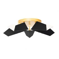 Bester Verkauf ✔️ QAZQA Design-Deckenleuchte Schwarz mit Gold 5-flammig - Sinem 🛒 -Deckenleuchten Verkaufs-Shop 2723 105413 7