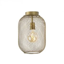 Großhandel 👏 QAZQA Moderne Deckenleuchte Messing - Waya Mesh 😍 -Deckenleuchten Verkaufs-Shop 2724 103440 7