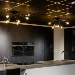 Angebote 😍 QAZQA Moderne Deckenleuchte schwarz 6-flammig - Sputnik 🥰